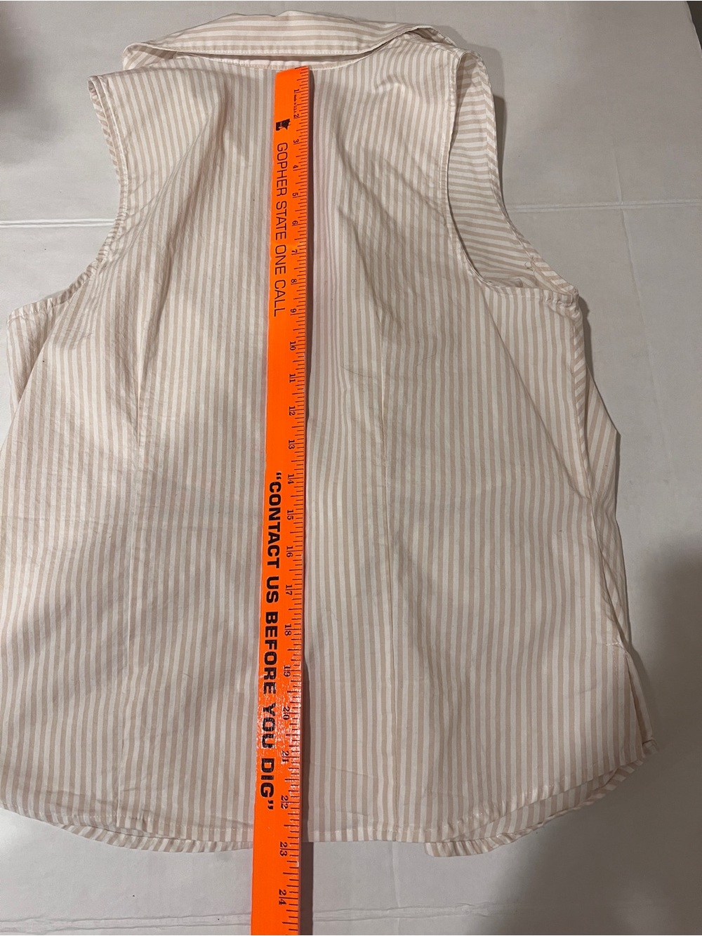 Nine West Womens Neutral Striped Sleeveless Front Knot Button-down Coastal Top L - Picture 12 of 14